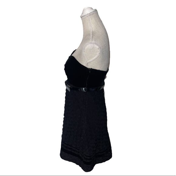 Betsey Johnson Vintage 90’s Velvet Rosette Strapless Sweetheart Mini Dress - Picture 8 of 14